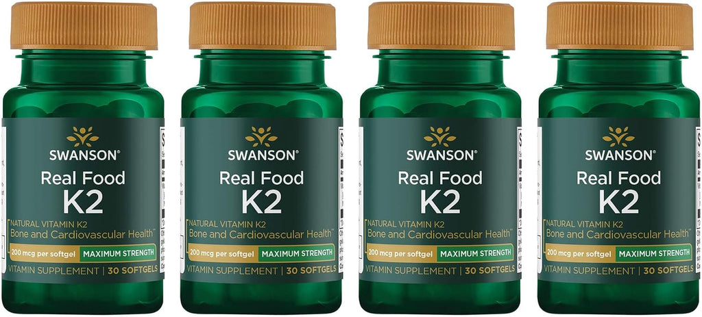 Swanson Maximum Strength Vitamina K2 (MK-7) – 200 mcg, 30 Cápsulas Blandas