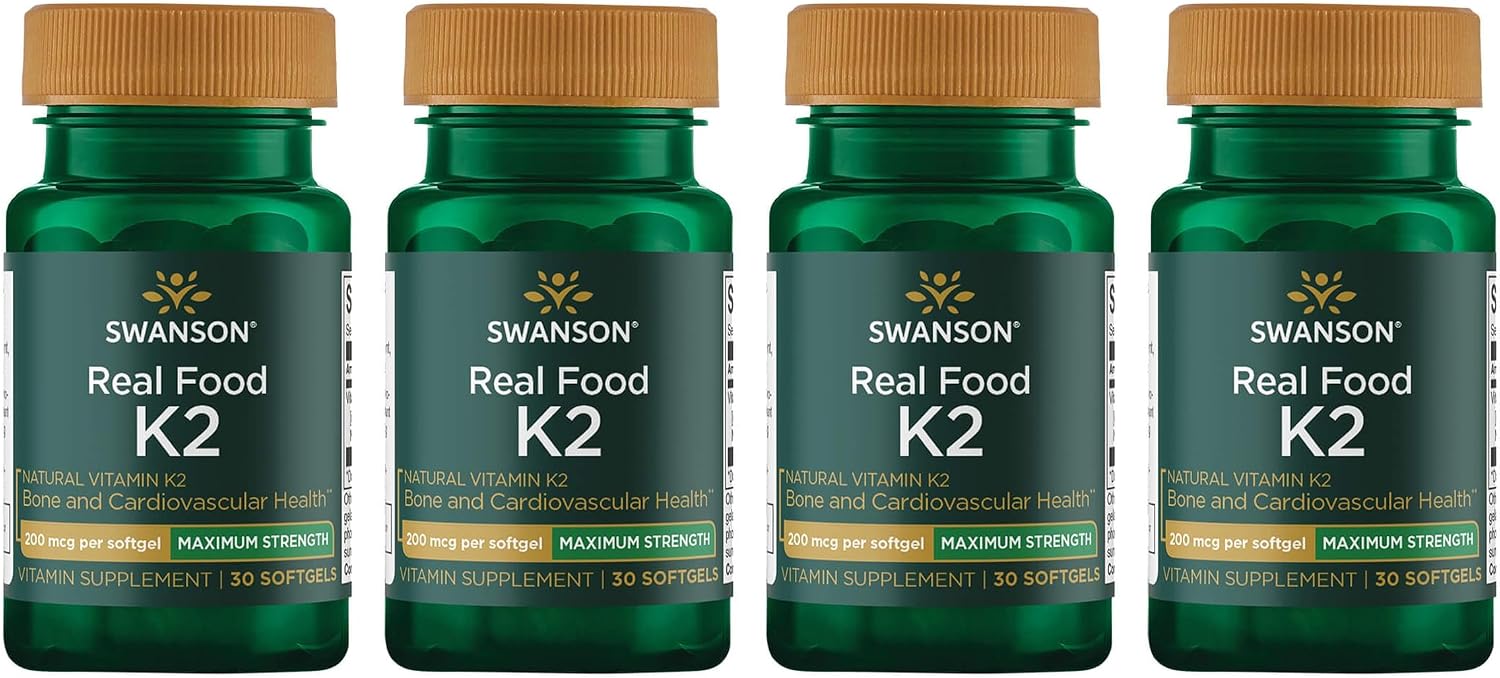 Swanson Maximum Strength Vitamina K2 (MK-7) – 200 mcg, 30 Cápsulas Blandas