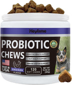 HEYISME Probióticos para Perros - 120 Masticables Sabor Pollo