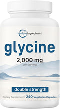 Glicina 2000mg, 240 Cápsulas Vegetales - Doble Concentración - Micro Ingredients