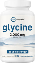 Glicina 2000mg, 240 Cápsulas Vegetales - Doble Concentración - Micro Ingredients