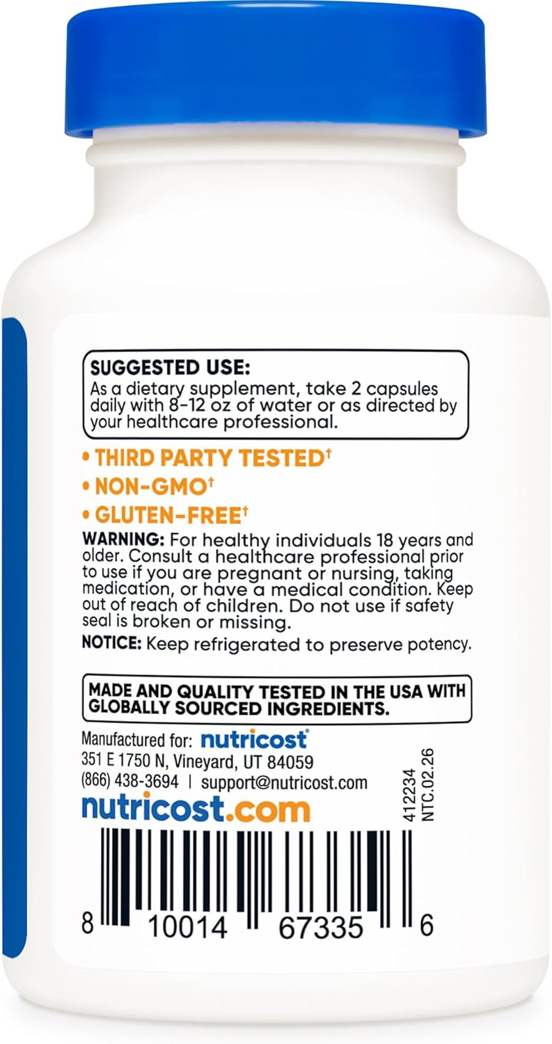 Nutricost NMN (Nicotinamida Mononucleótido) 500mg – 60 Cápsulas