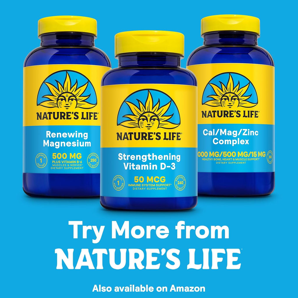Nature's Life Vitamina D3 2000 UI (50 mcg) - 240 Cápsulas Blandas