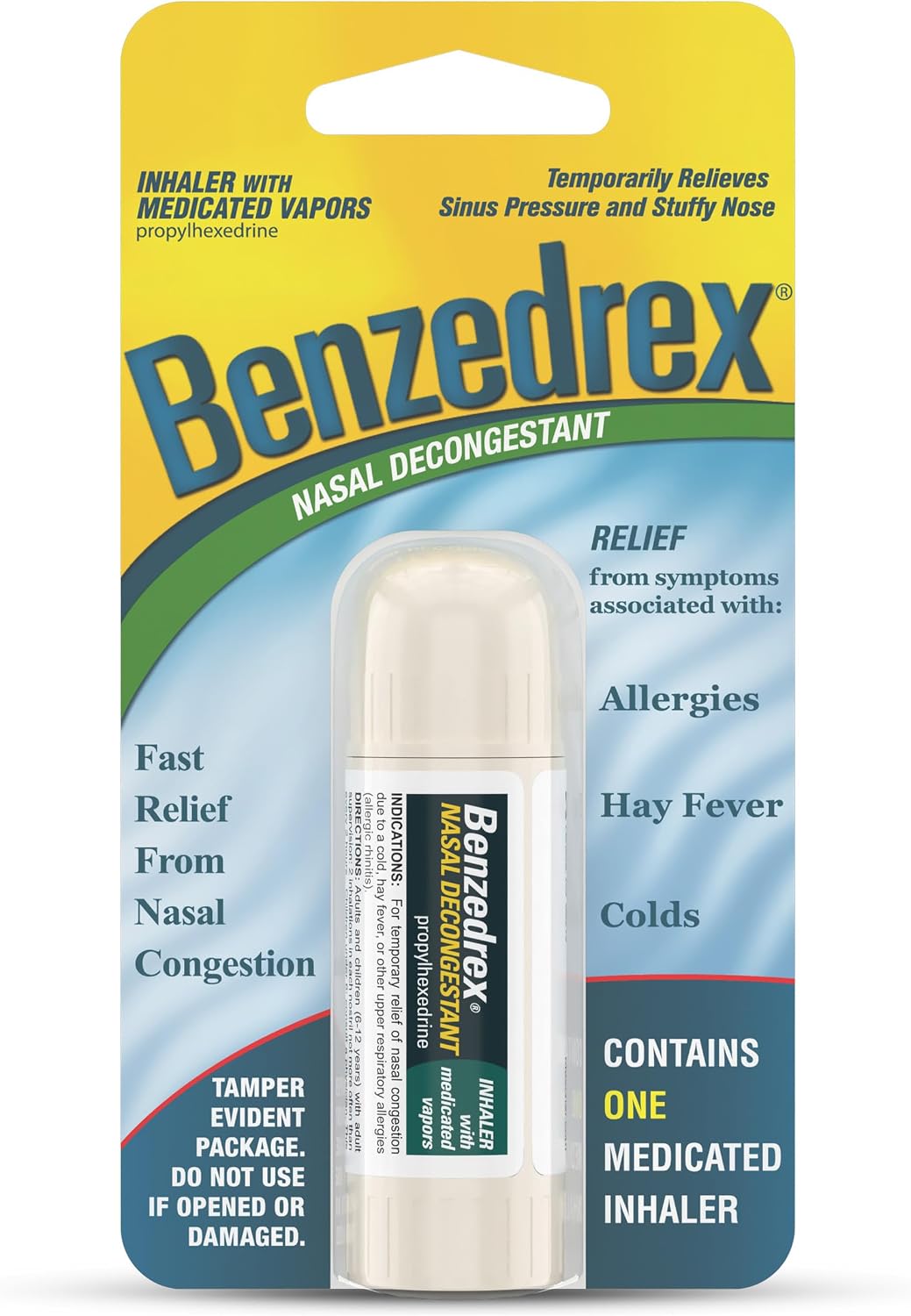 Benzedrex Inhalador Nasal Descongestivo - Pack de 6 | Alivio Rápido para Congestión y Sinusitis