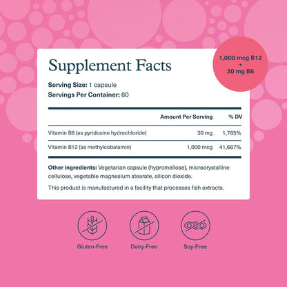 Youtheory B12B6 - Vitamina B12 y B6 - Apoya – Veganos y vegetarianos, ya que la B12 se encuentra principalmente en – Image 2