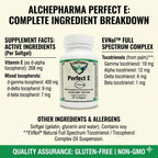 Perfect E - Patented EVNol® Brand tocotrienols Full Spectrum tocotrienol Complex w/Highest Ratio of Alpha, beta, Gamma, and Delta-tocotrienols (268mg - 400 IU) (30)
