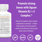 Jigsaw Health Complejo de Vitamina K2 + E | Promueve Huesos Saludables | 60 Softgels | 60 Días de Suministro