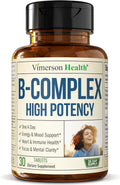 Complejo B con Vitamina B12, Niacina, B2, B6, Ácido Fólico 400 mcg - Suplemento de Vitaminas B para Mujeres y Hombres