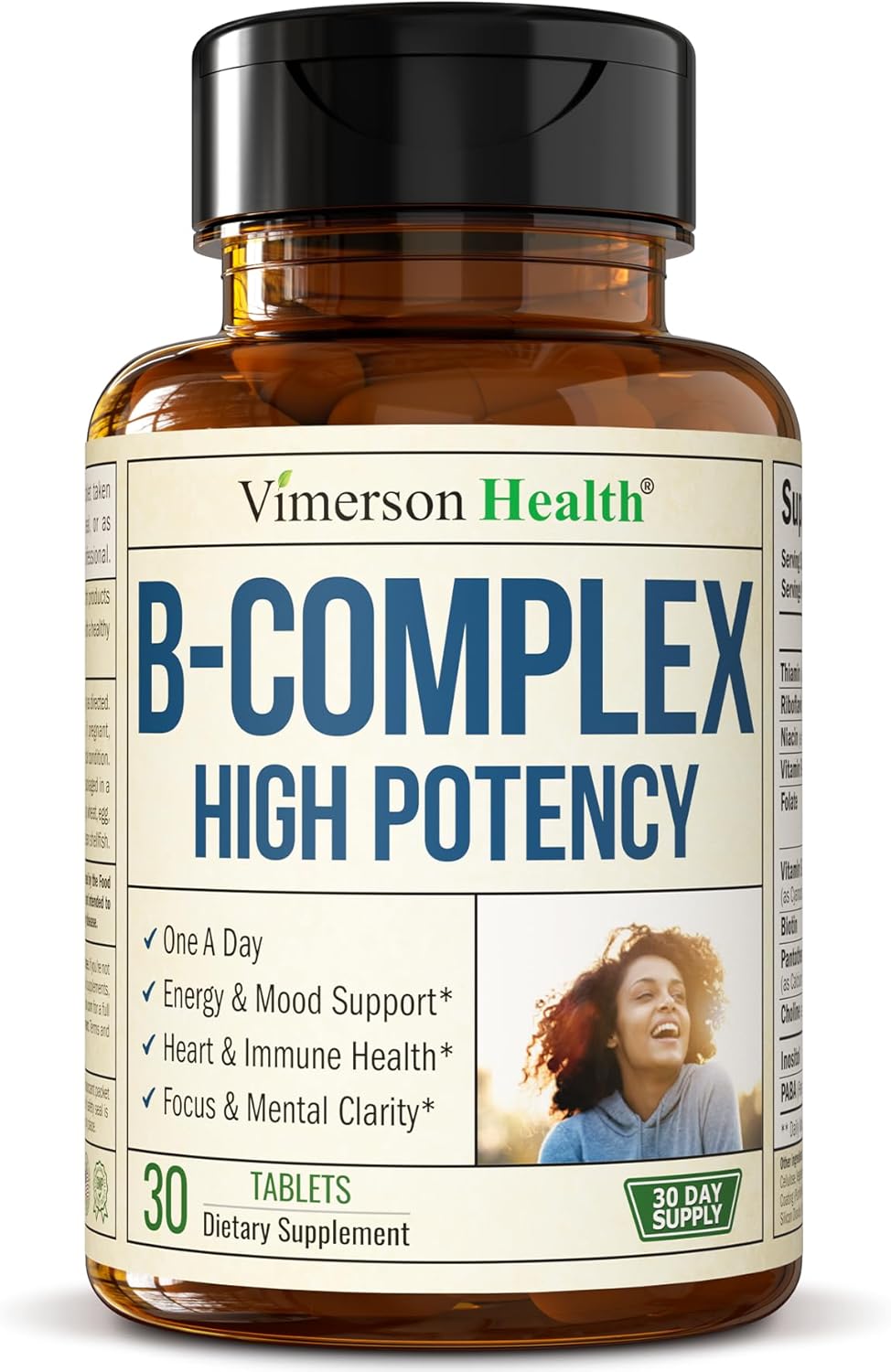 Complejo B con Vitamina B12, Niacina, B2, B6, Ácido Fólico 400 mcg - Suplemento de Vitaminas B para Mujeres y Hombres