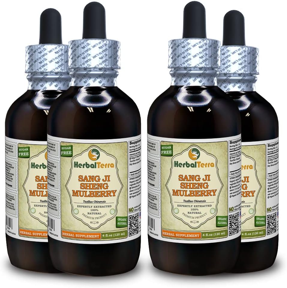 Sang Ji Sheng (Taxillus Chinensis) Tintura - Extracto Líquido de Tallo Seco 4x120 ml - HerbalTerra