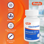 Rugby Niacinamida 500 mg - 100 Tabletas (Paquete de 3)