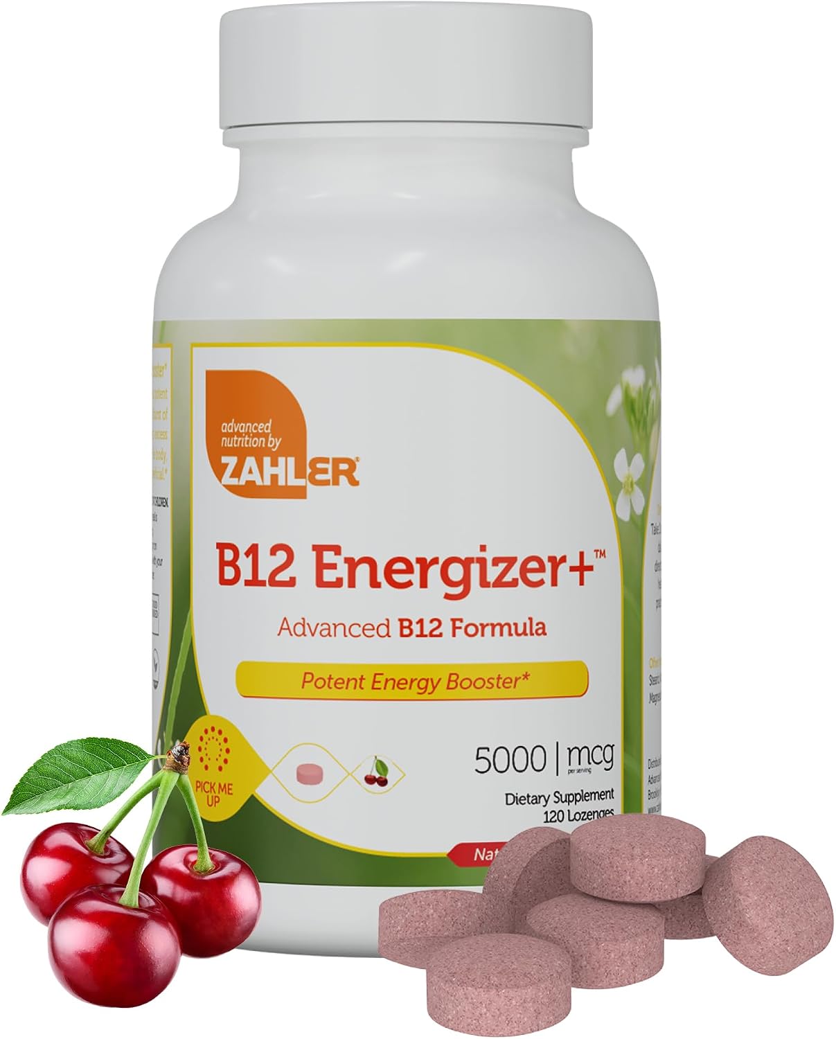Zahler Energizer+ Vitamina B12 5000 mcg - Comprimidos sublinguales sabor cereza natural - 120 comprimidos