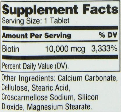 21st Century Biotina 10000 mcg, 120 – La biotina contribuye al funcionamiento normal del sistema nervioso. – Image 2