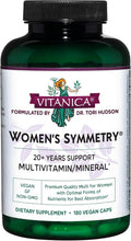 Vitanica Women's Symmetry, Multivitamínico Diario de Alta Potencia para Mujeres, Vegano, 180 Cápsulas