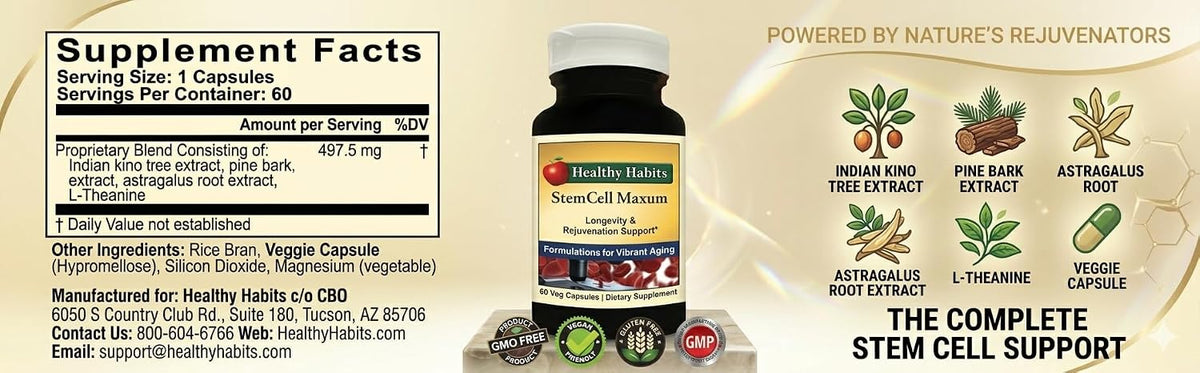 Healthy Habits StemCell Maxum - Suplemento Vegano para el Bienestar Celular – Image 9