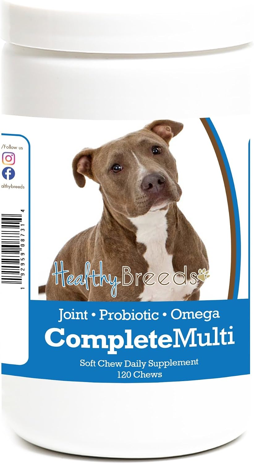 Healthy Breeds Pit Bull Multivitamínico Todo en Uno en Masticable Blando 120 Unidades