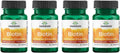 Swanson Biotin - Liberación Prolongada 10.000 mcg, 60 Comprimidos (Pack de 4)