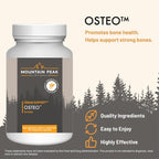 Mountain Peak Nutritionals Osteo Suplemento - Apoyo Óseo y Huesos Fuertes con Vitaminas D3, K2, Calcio y Magnesio (240 Cápsulas Vegetarianas)
