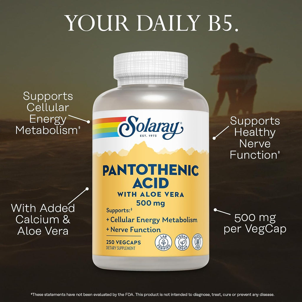 Solaray Ácido Pantoténico 500 mg - 250 Cápsulas