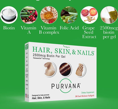 Wellgenix Purvana Suplemento para Cabello, – Metabolismo energético normal: Como parte del complejo B, la biotina – Image 3