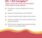 Pure Synergy D3 + K2 Complex | Vitamina D3 y K2 Vegana 60 Cápsulas