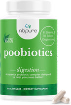 nbpure Poobiotics, Probióticos Veganos con Prebióticos – Apoyo Digestivo