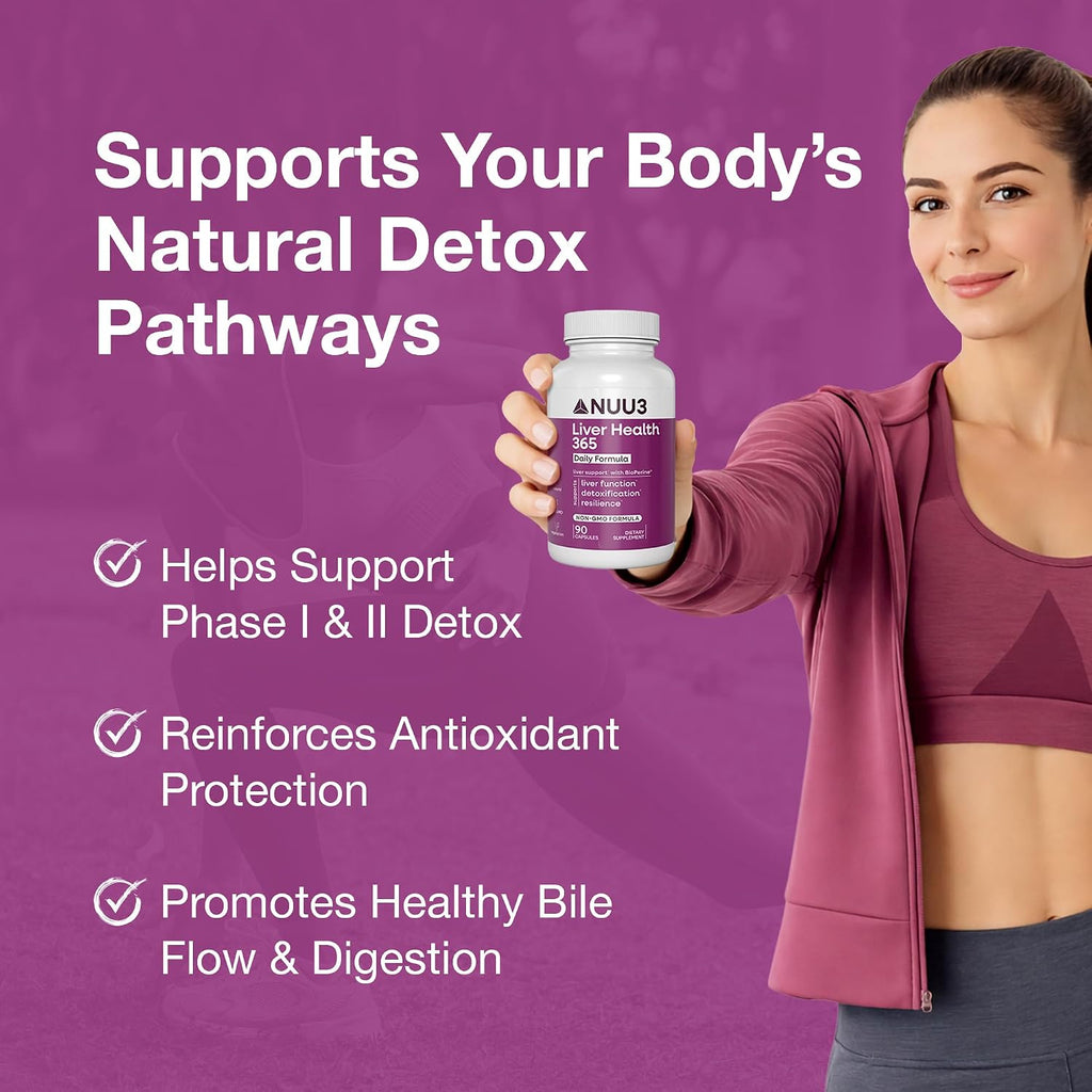 NUU3 Liver Health 365 - Apoyo hepático y detox - 90 cápsulas