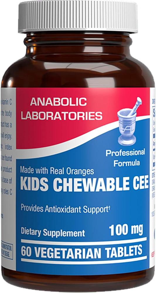 Kids Vitamin C Chewable Tablets - 60 Comprimidos Masticables de Vitamina C para Niños con Naranja Real