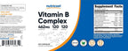 Nutricost High Potency B Complex with Vitamin C, 462mg, 120 Capsules