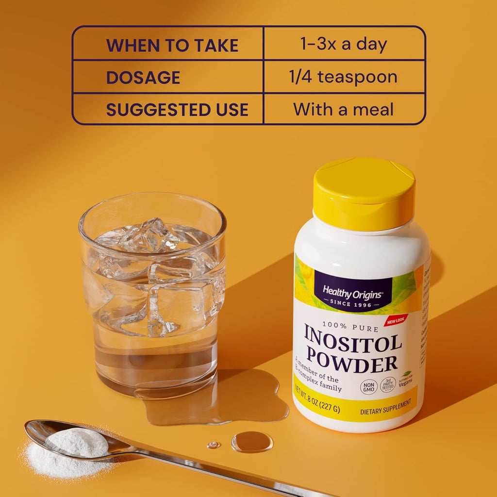 Healthy Origins Inositol en Polvo, 454 g - para la Salud de la Piel, Cabello y Uñas - Suplemento de Vitamina B8 - Vegano, No GMO y Sin Gluten