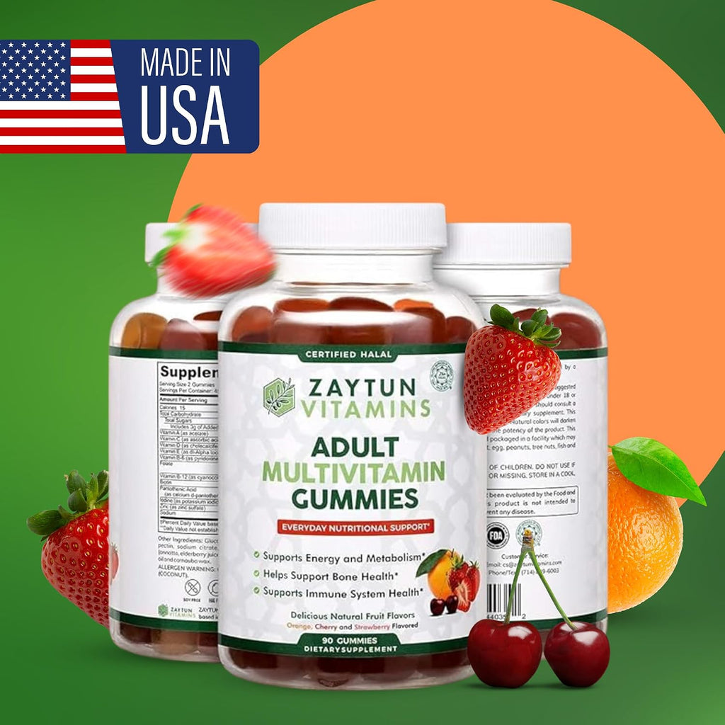 Zaytun Vitamins Gominolas Multivitamínicas Halal para Adultos - Sabor Frutas Naturales