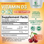 Vitamina D3 K2 2000 UI con MK-7 - 60 Comprimidos Masticables Sabor Berry