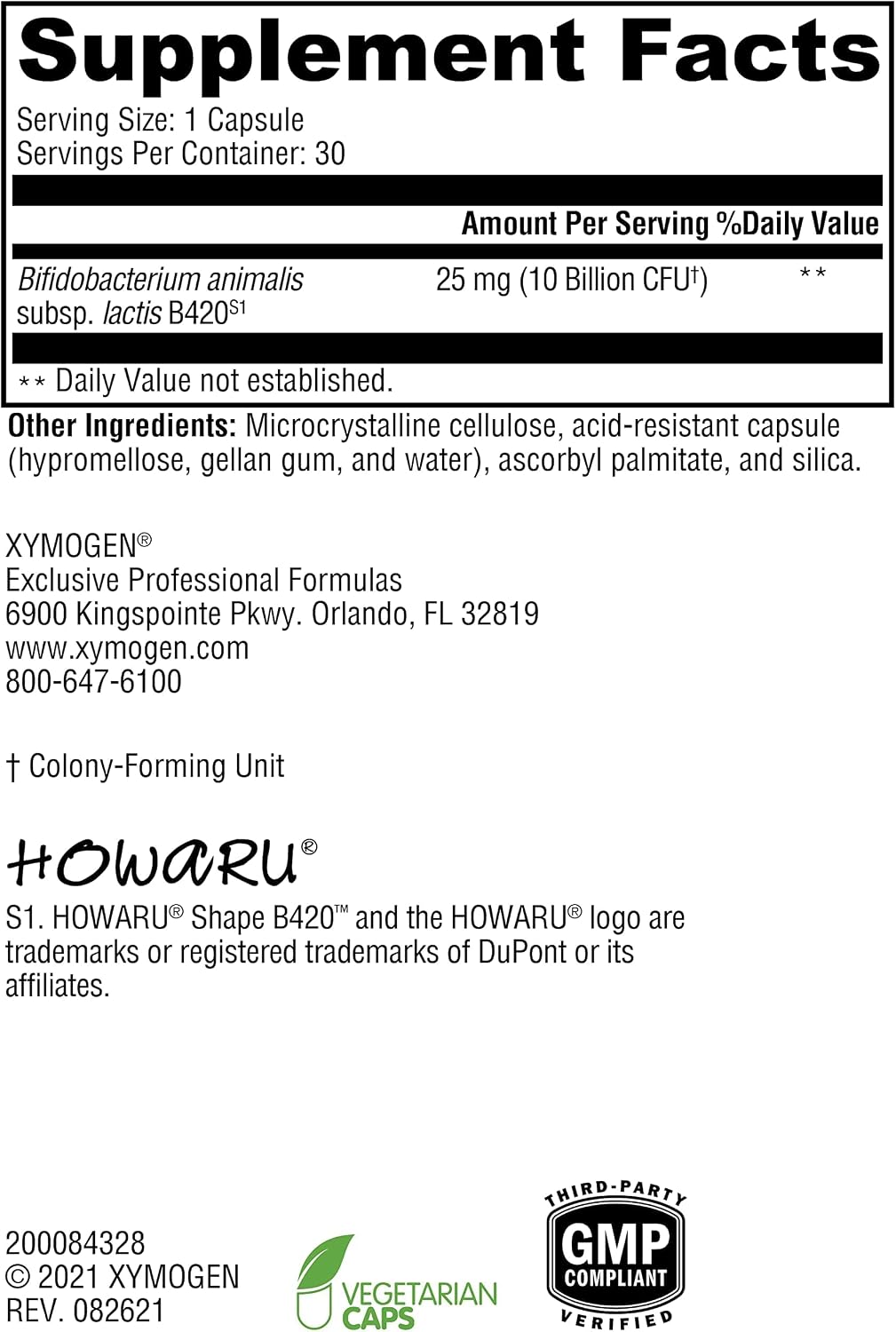 XYMOGEN ProbioMax Lean - Probiótico B420 para el Apoyo de la Barrera Intestinal - 30 Cápsulas Vegetales