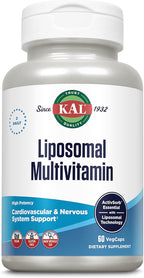 KAL Liposomal Multivitamin - Multivitamínico Liposomal de Alta Potencia con Vitamina C, D-3 y Complejo B - 60 Cápsulas Vegetales