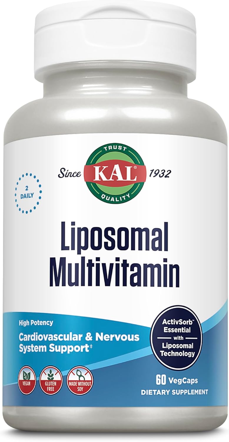 KAL Liposomal Multivitamin - Multivitamínico Liposomal de Alta Potencia con Vitamina C, D-3 y Complejo B - 60 Cápsulas Vegetales