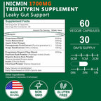 NICMIN Tributirina 1700mg - Suplemento de Butirato para la Salud Intestinal (60 Cápsulas)