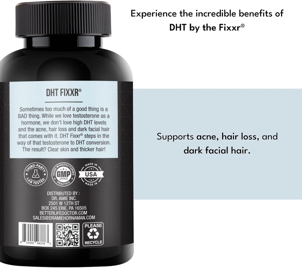 DHT Support de Dr. Amie – con Saw Palmetto y Ortiga – Apoyo para el cabello y el acné – 60 Cápsulas