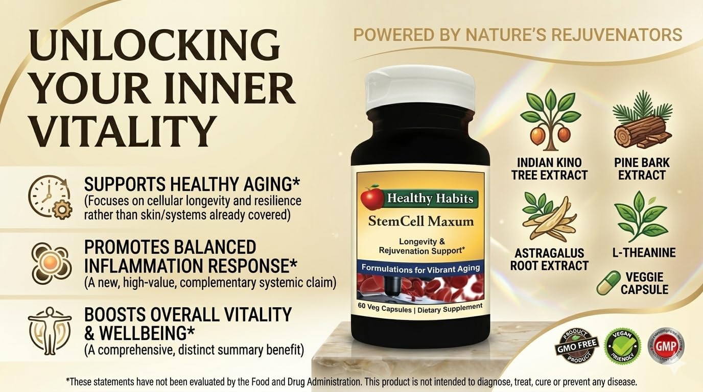 Healthy Habits StemCell Maxum - Suplemento Vegano para el Bienestar Celular