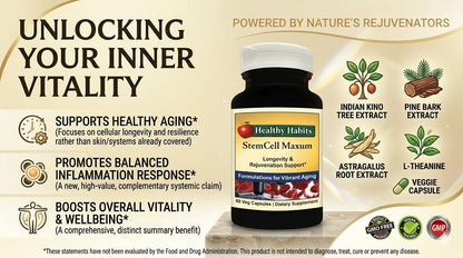 Healthy Habits StemCell Maxum - Suplemento Vegano para el Bienestar Celular – Image 8