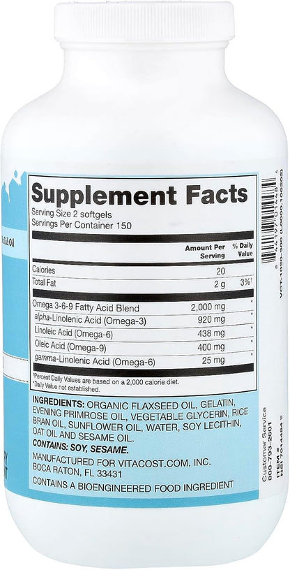 Vitacost Omega 3-6-9 Oil Blend, 300 Cápsulas Blandas (1000 mg) – Image 2