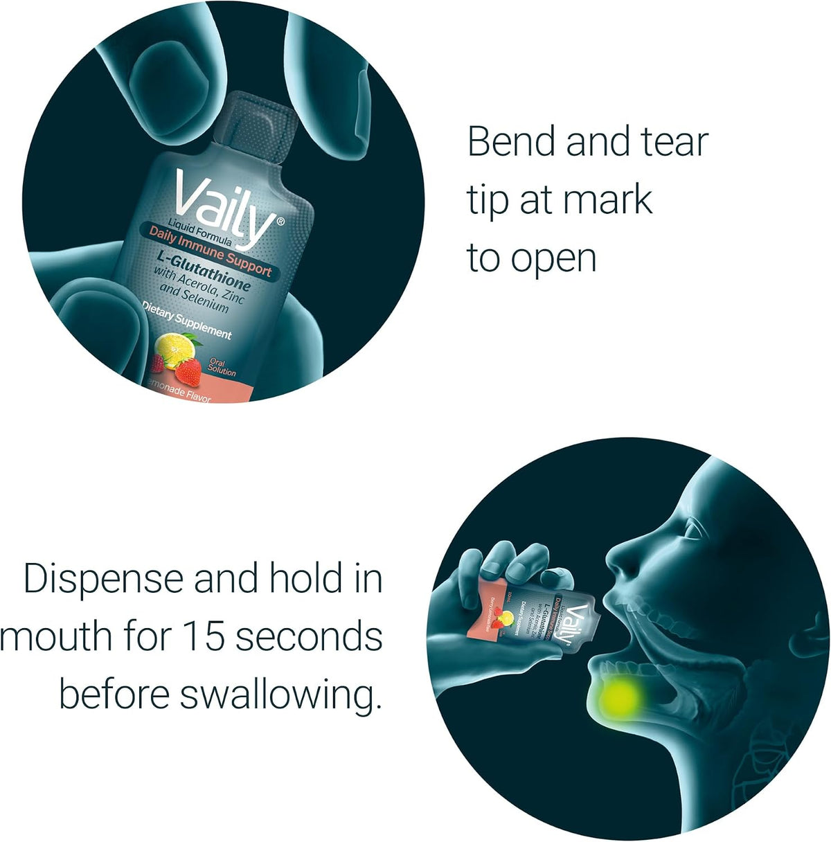 Vaily Suplemento de Apoyo Inmunológico - Glutatión Líquido 860 mg con Vitamina C, Zinc y Selenio - Antioxidante de Alta – Image 3