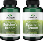Swanson Escoba de Carnicero 470 mg - 100 Cápsulas (Pack de 2)