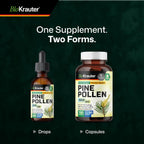 BIO KRAUTER® Polen de Pino para Hombres - Tintura Vegana Pura 685 mg por Dosis, 2 oz - Apoyo Inmunitario y Antioxidante