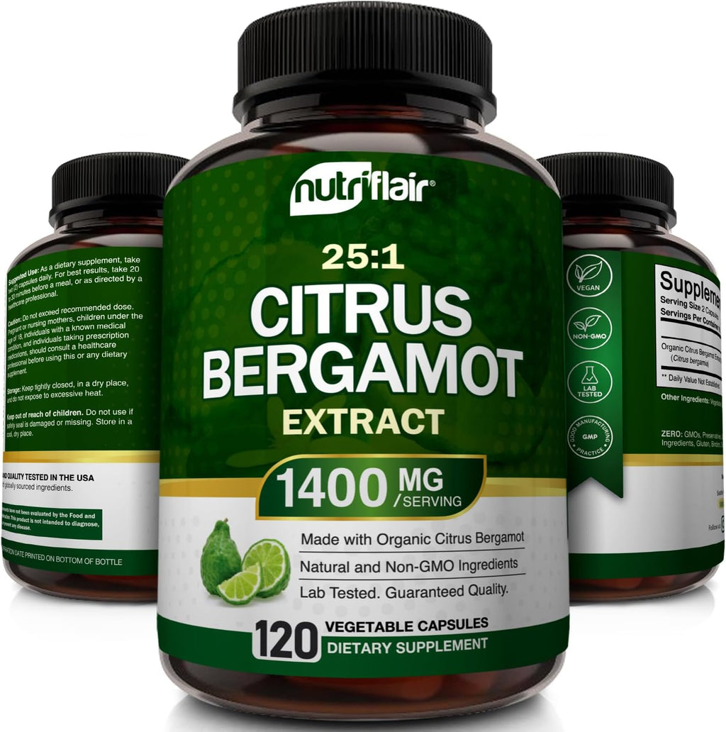 NutriFlair Bergamota Orgánica 1400mg (25:1) - 120 Cápsulas