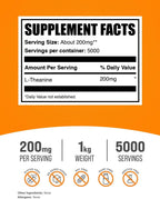 L-Theanine Powder - 1 kg (2.2 lbs) - 200 mg per Serving