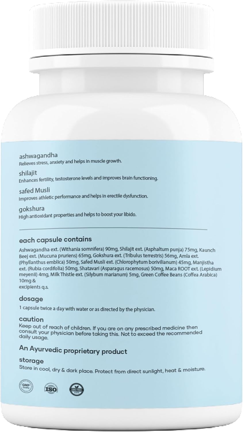 Mars Surgemax - Cápsulas Naturales con Shilajit y Safed Musli, 60 Cápsulas
