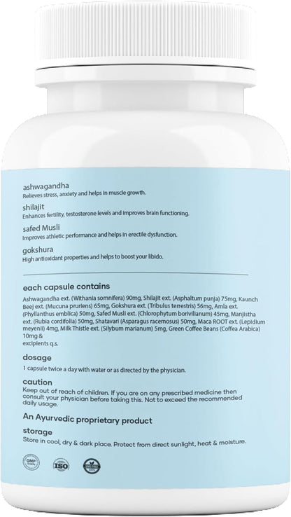 Mars Surgemax - Cápsulas Naturales con Shilajit y Safed Musli, 60 Cápsulas