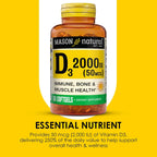 Mason Natural Vitamina D3 2.000 UI Ultra Strength - 60 Cápsulas Blandas