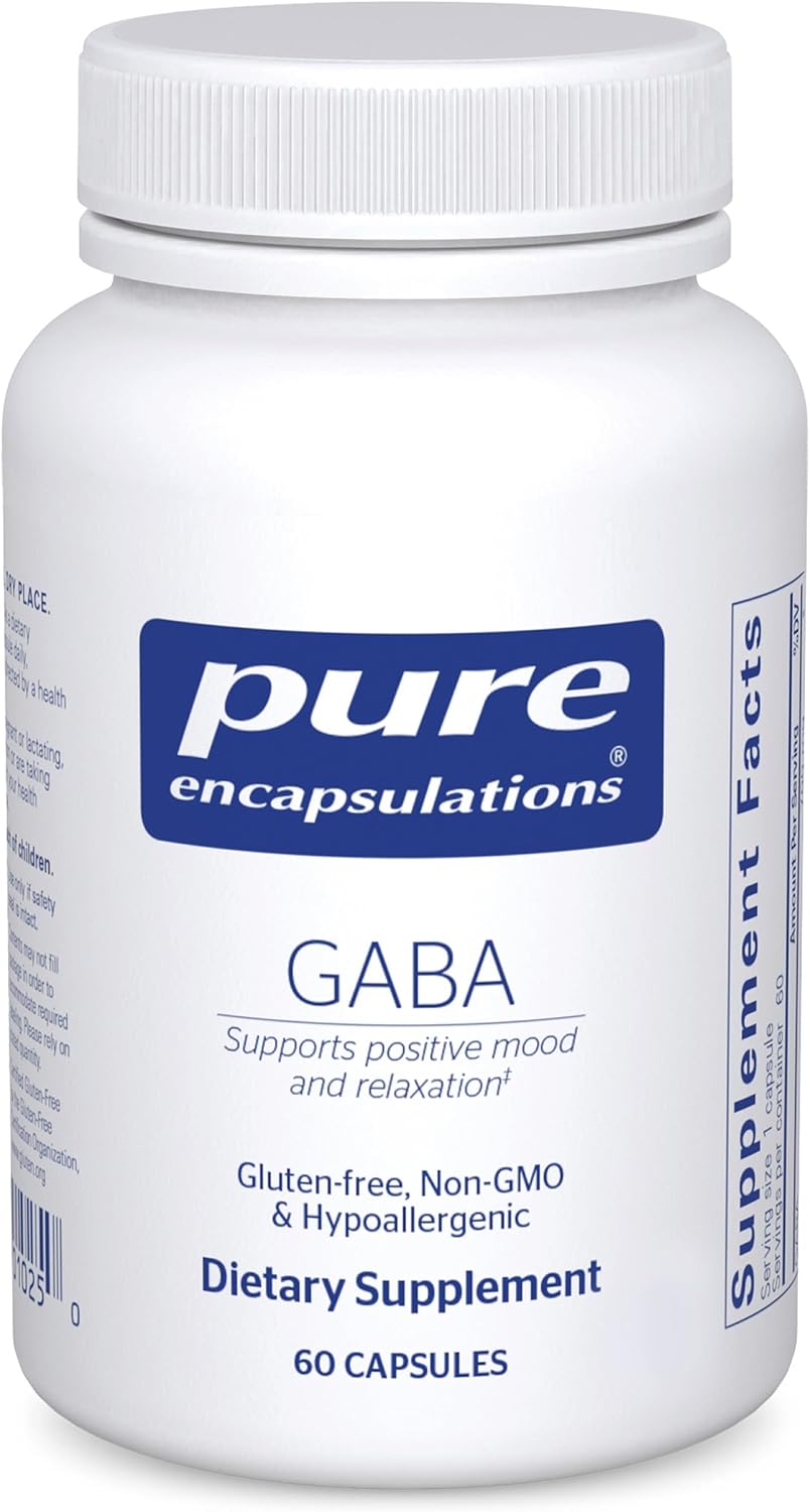 Pure Encapsulations GABA - 60 Cápsulas - Suplemento de Aminoácidos para la Relajación