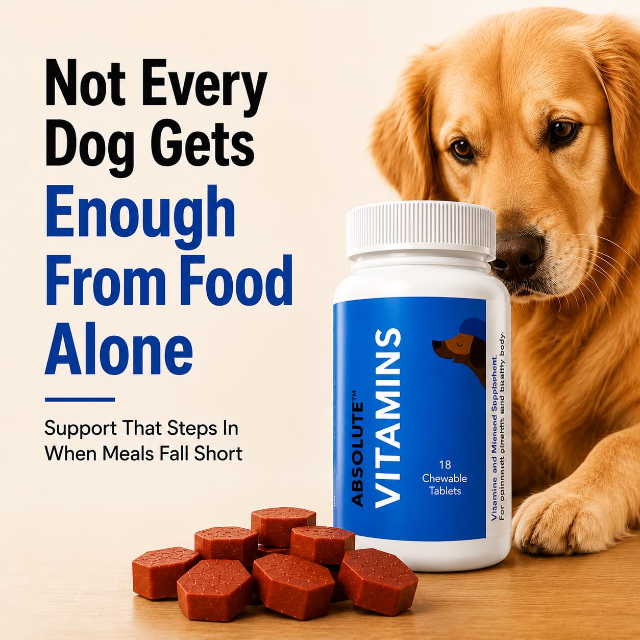 Drools Absolute Vitamin Tablet - Suplemento Multivitamínico para Perros, 110 Comprimidos